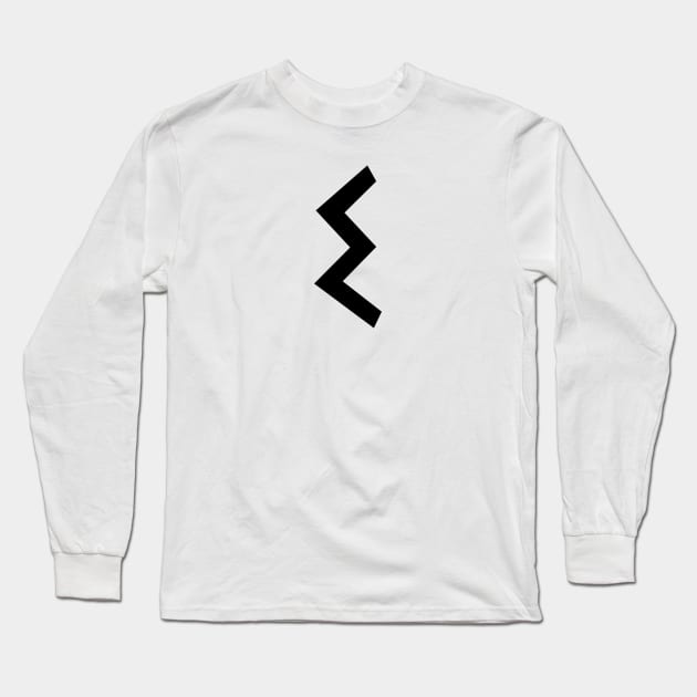 E – Greek Mythology - Black Letter E Long Sleeve T-Shirt by Mythology Masters